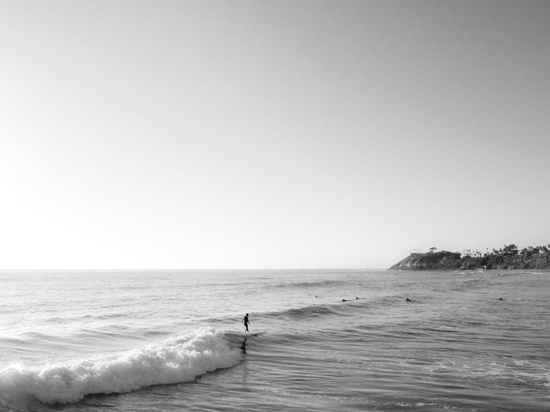 Surfer Riding Wave In Paradise