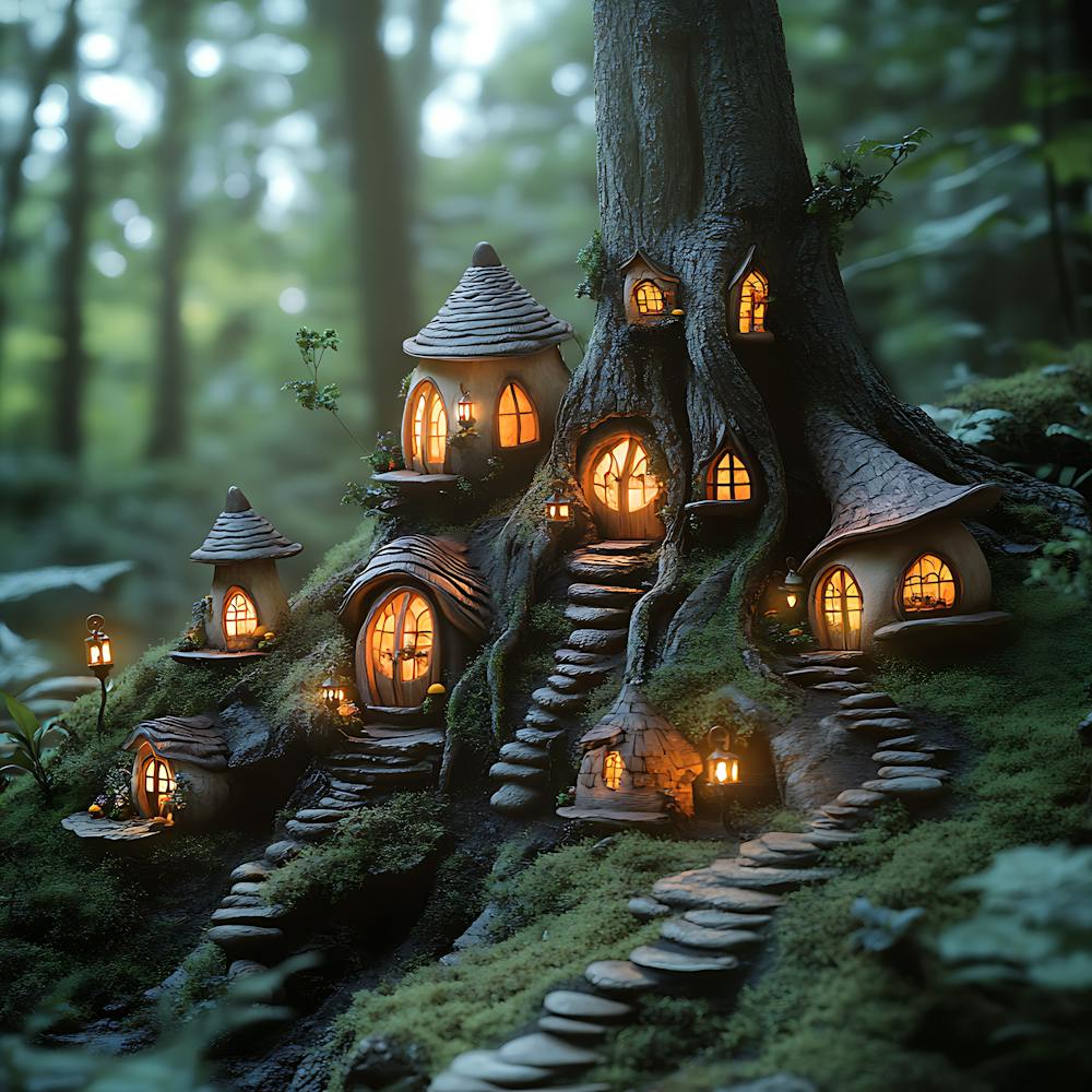 Fantasy Fairy Village Twilight Scene 6