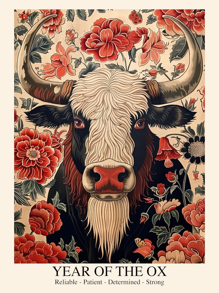 Chinese Lunar Year Of The Ox 3 William Morris Style