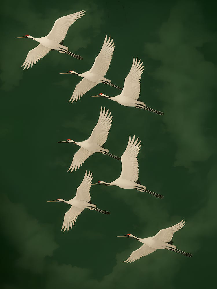 Flying Cranes Japandi Style