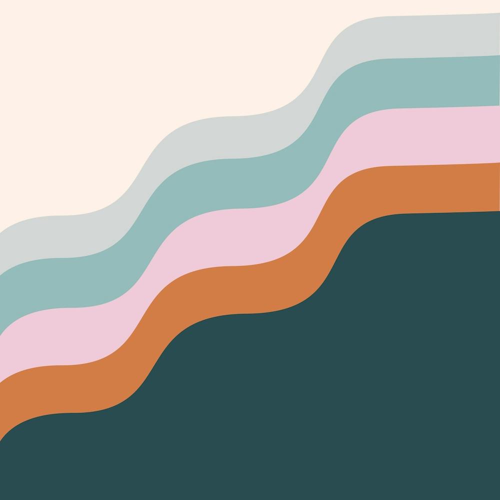 Waves In Teal Square