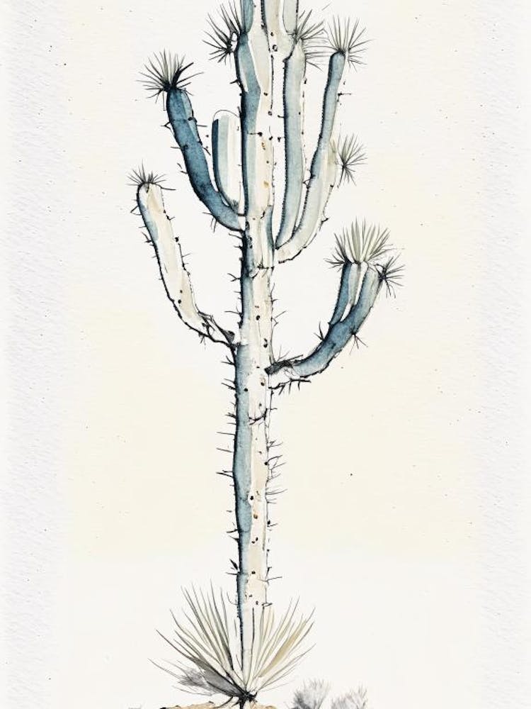 Silver Torch Joshua Tree Minimilist Watercolour  (5)