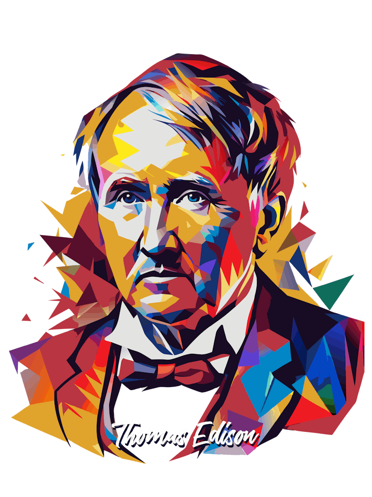 Thomas Edison 03 Portrait WPAP Pop Art