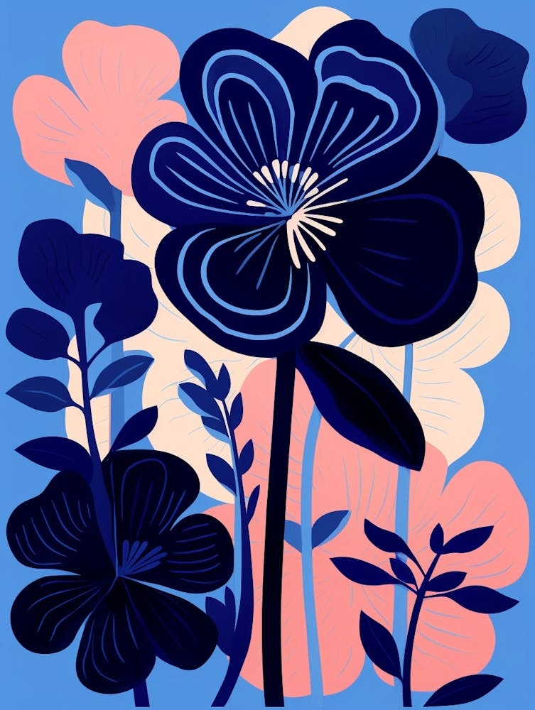 Blue Flower Illustration Amaryllis 2