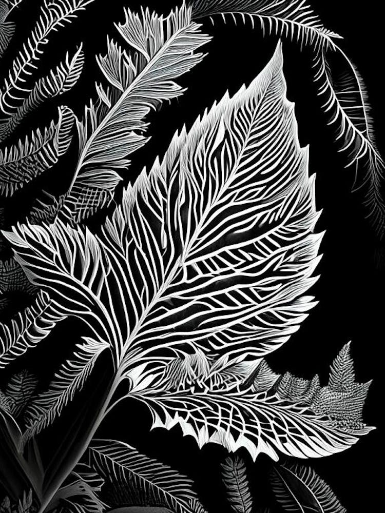 Spruce Leaf Linocut 1