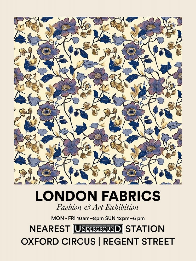 Poster Blumenmorgen Londoner Stoffe Blumenmuster 2