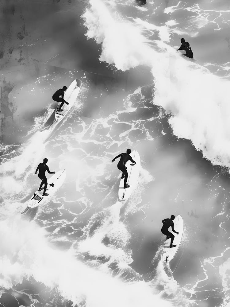 Surfers In The Waves