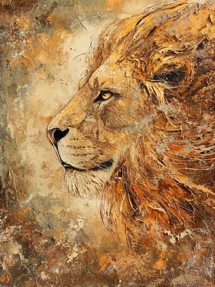 Textured Lion Painting 1