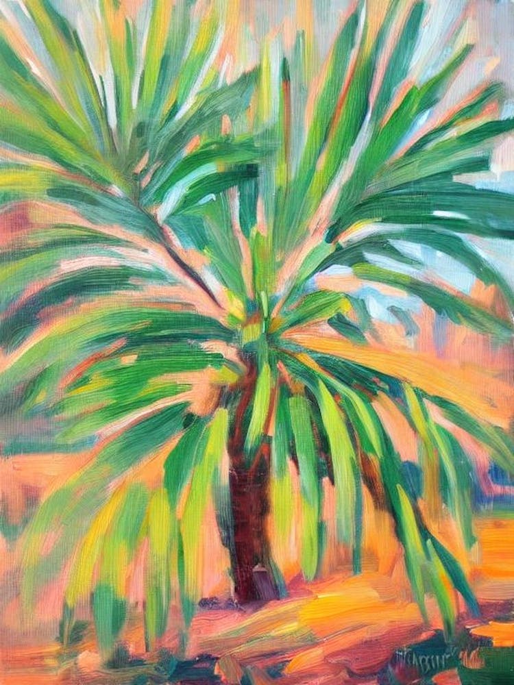 Lady Palm Impressionist Painting
