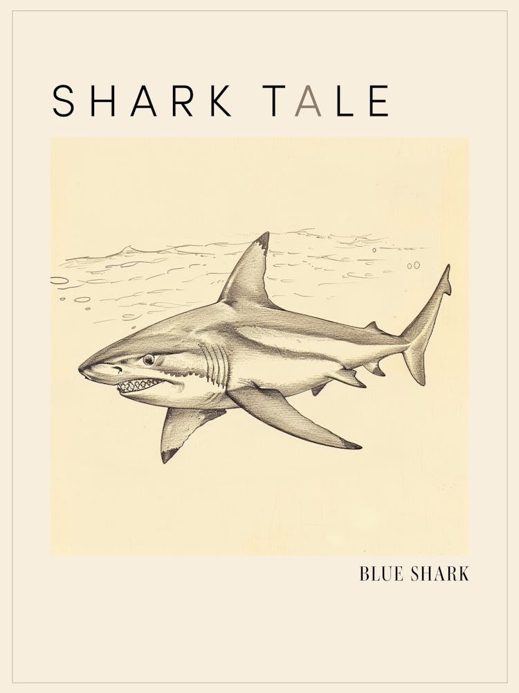 Bull Shark Vintage Illustration 3 Poster