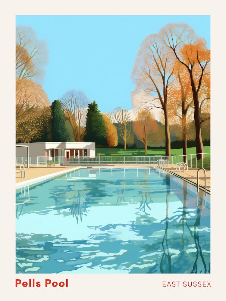 Pells Pool East Sussex Swimming Poster