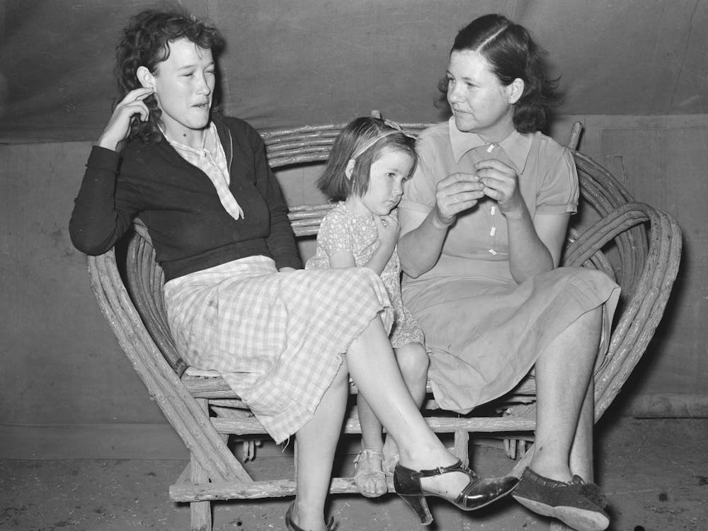 Migrant Workers Talking Near Harlingen, Texas By Russell Lee