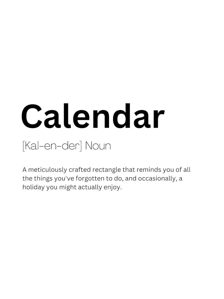 Calendar Definition Meaning
