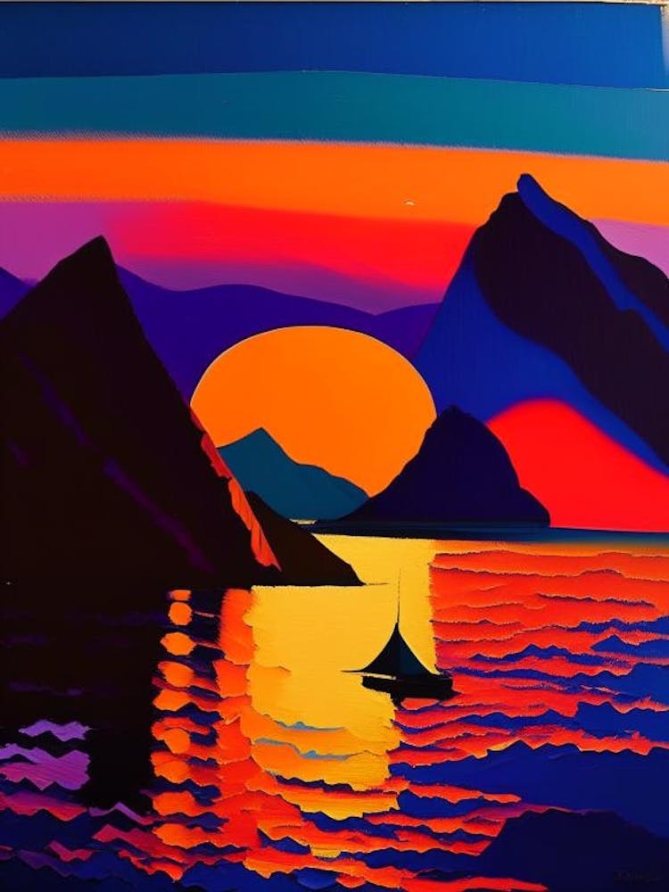 Acrylic Style Bay Sunset