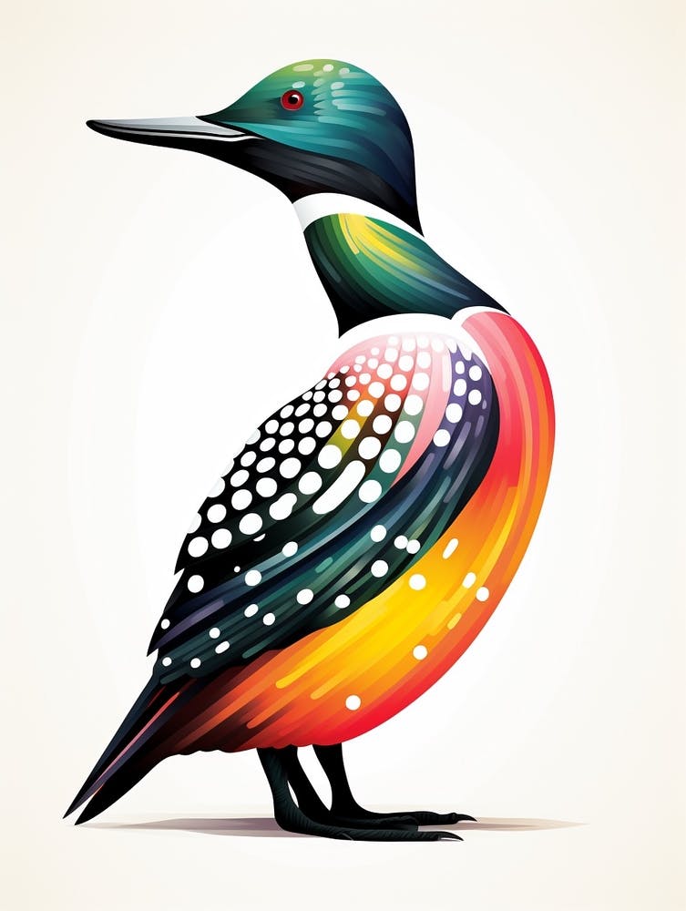 Colourful Geometric Bird Loon 2