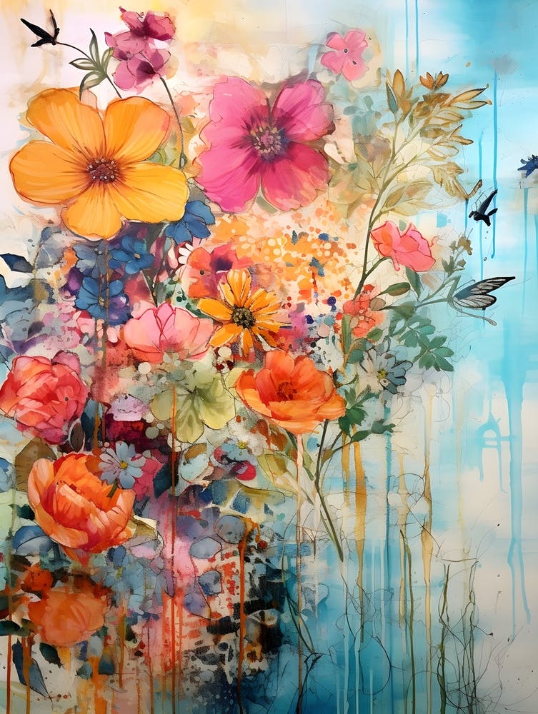 Vintage Helle Blumen 16