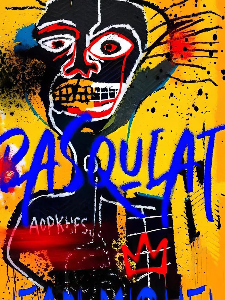Basquiat Print Basquiat Poster Basquiat Exhibition Poster Basquiat Wall Art Maximalist Print Colorful Wall Art Expressionist Print