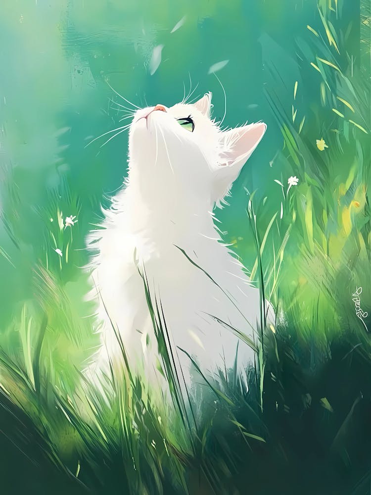 Weiße Katze