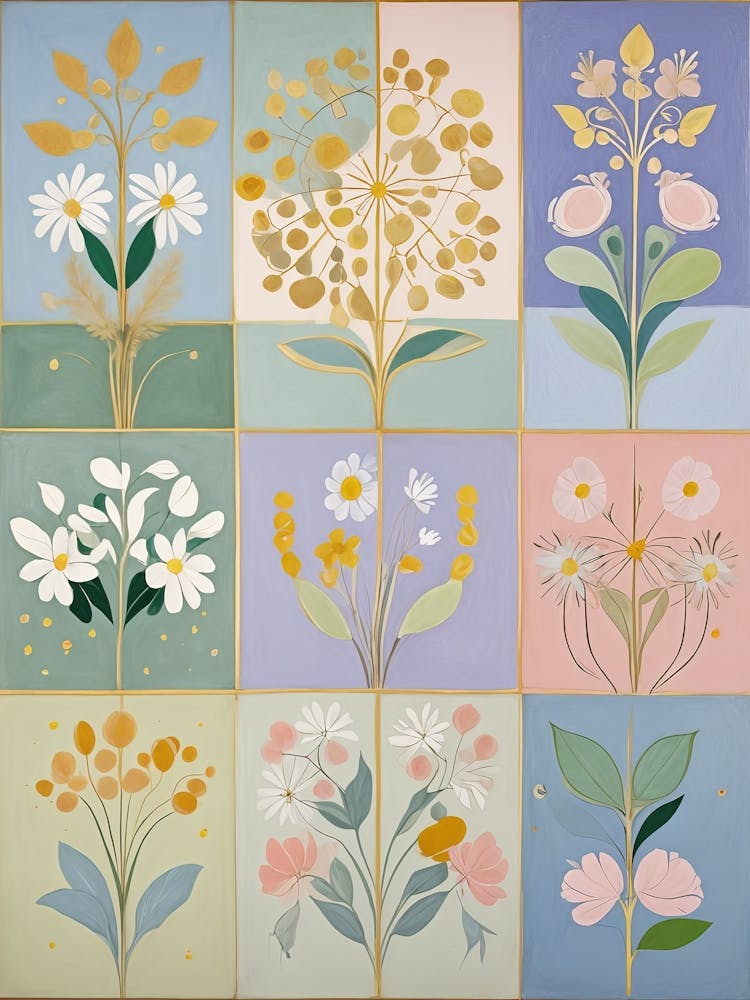 Pastel Flower Squares no3