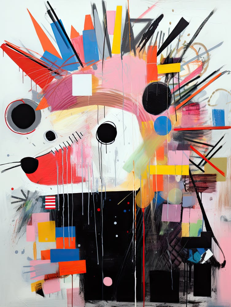 Urban Wildlife: Hedgehog in Basquiat Style