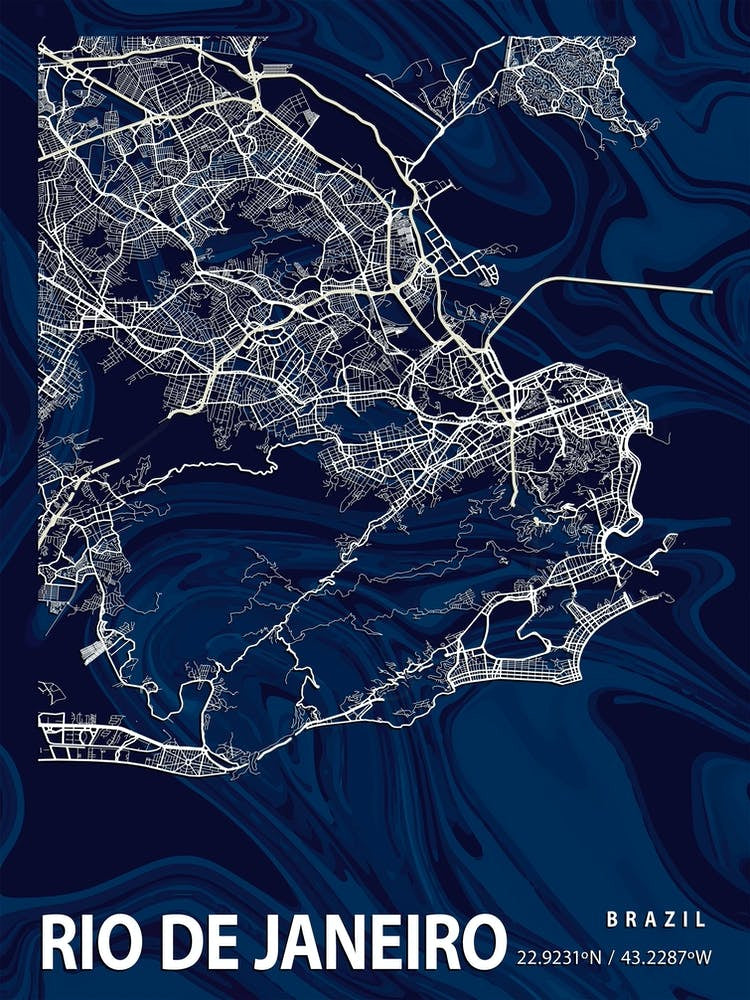 Rio De Janeiro Crocus Marble Map