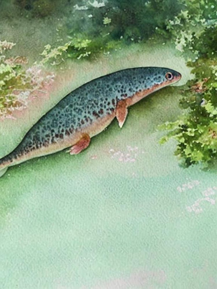Japanese Giant Salamander Storybook Watercolour