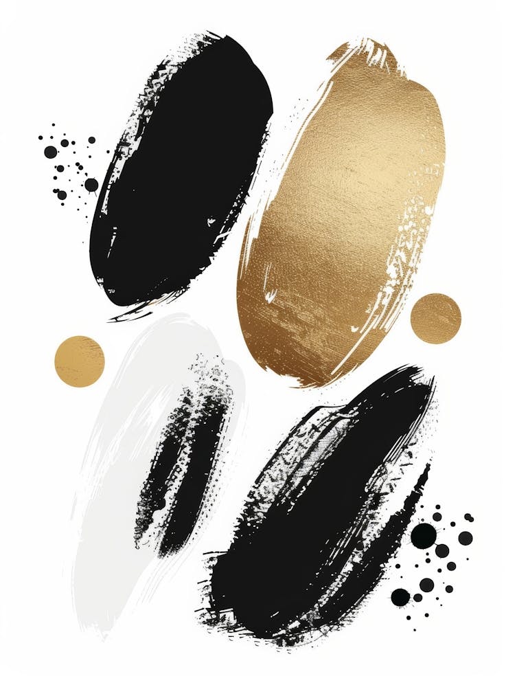 Black And Gold Brush Strokes 7