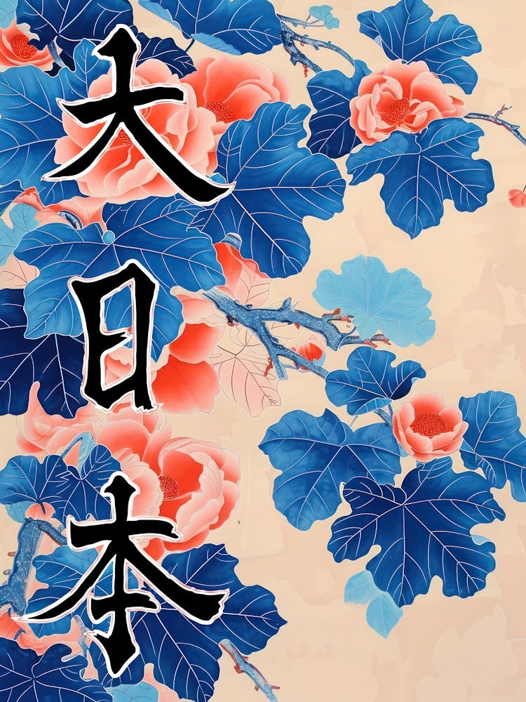 Great Japan Hokusai Poster Japanese Flowers 6