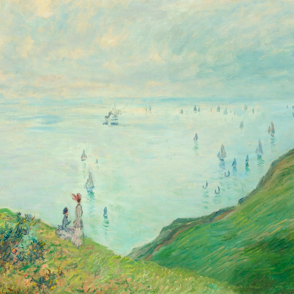 Claude Monet Landscape Painting Of A Cliff
