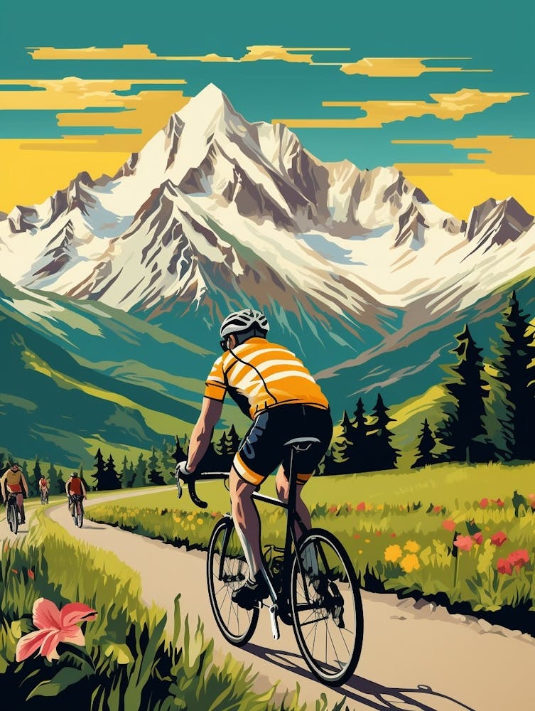 Tour De Mont Blanc France 11 Vintage Travel Illustration