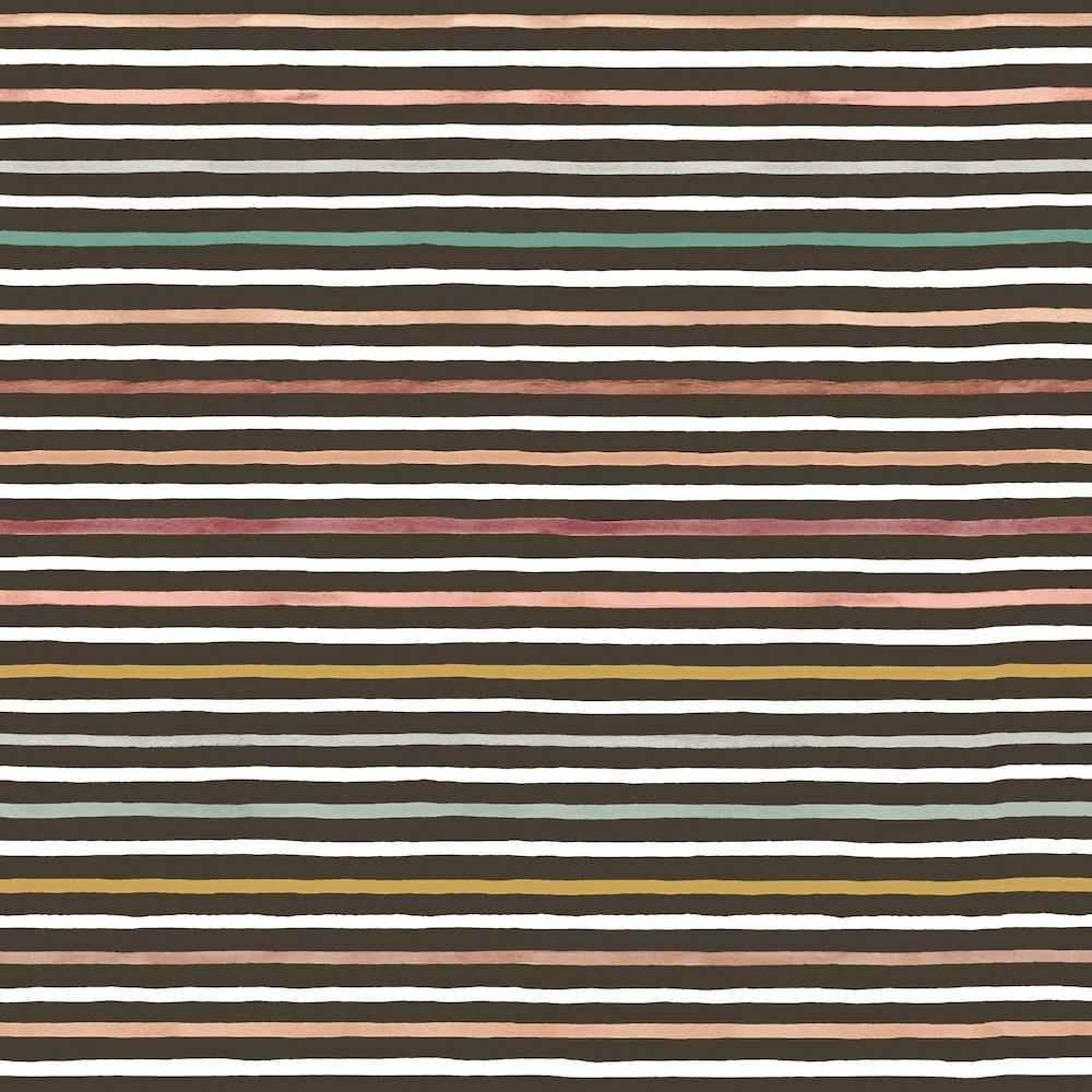 Marker Stripes Colorful Dark Brown Square