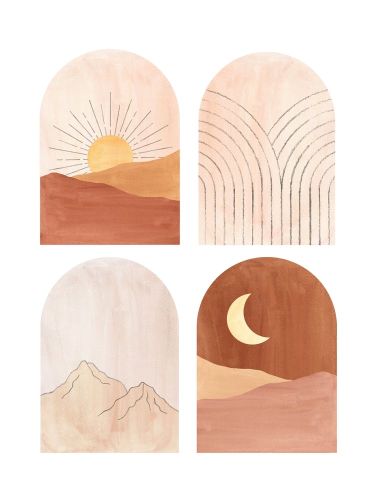 Watercolor Landscape Set