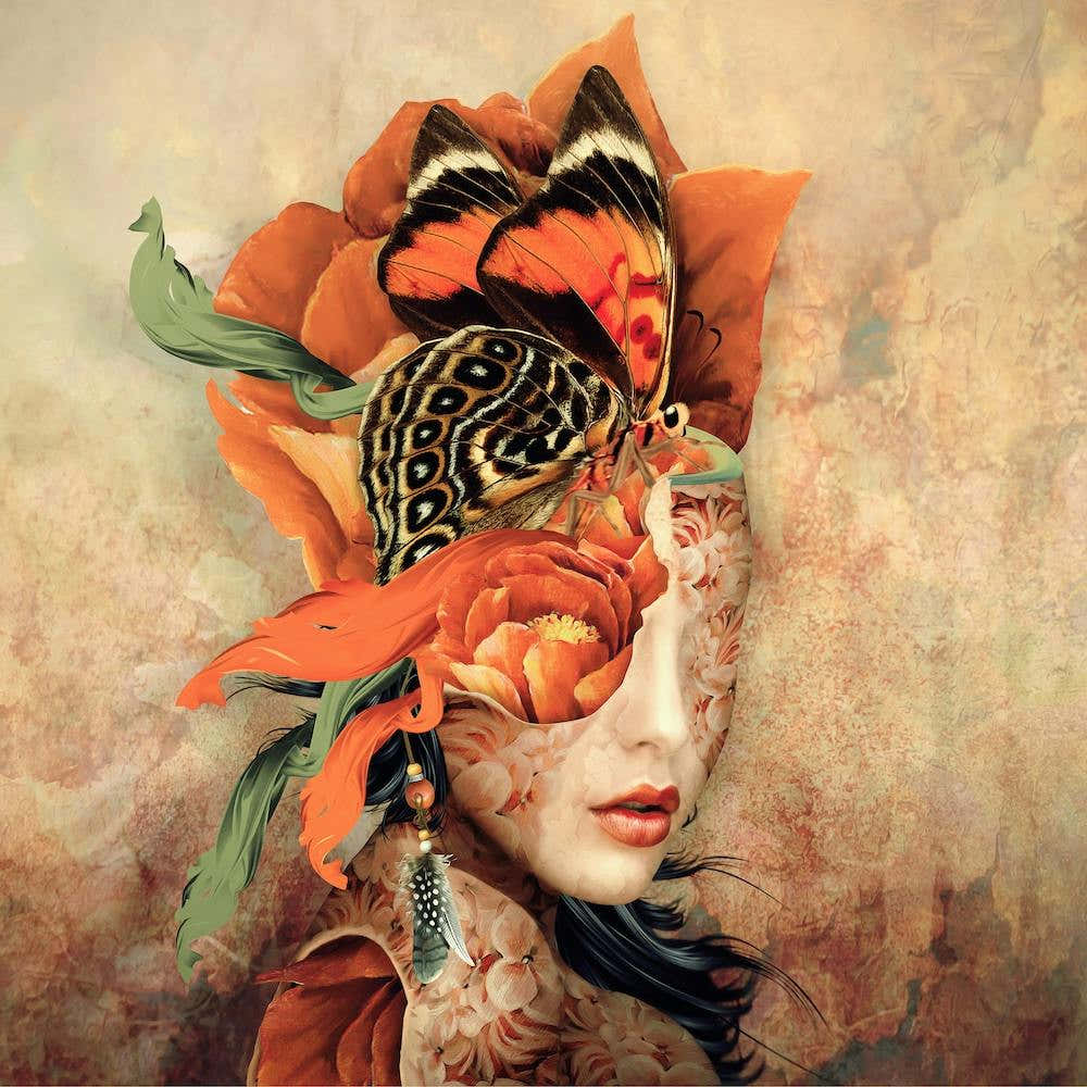 Butterfly Lady Square