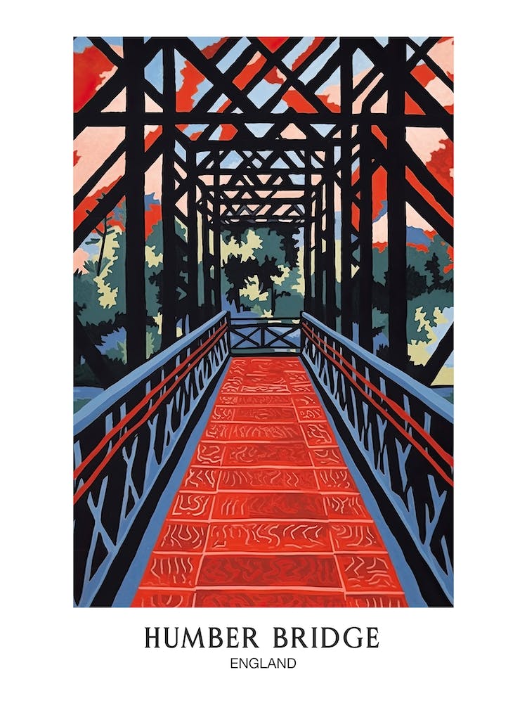 Iron Bridge England Colourful 2 Travel Poster