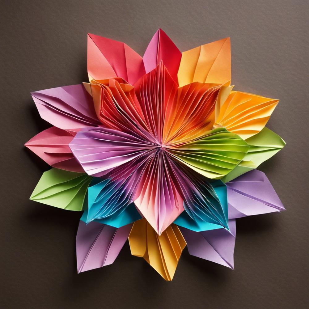 Fleur en origami Fleurs aux couleurs éclatantes 1