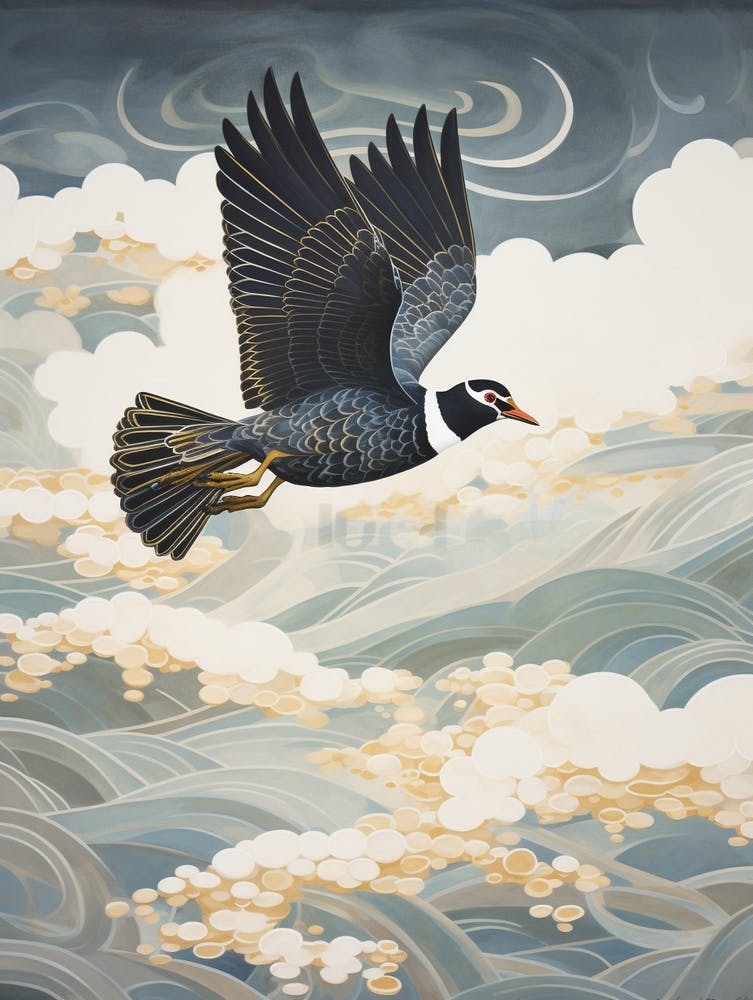 Peinture Vanneau Huppé 2 Détail Doré