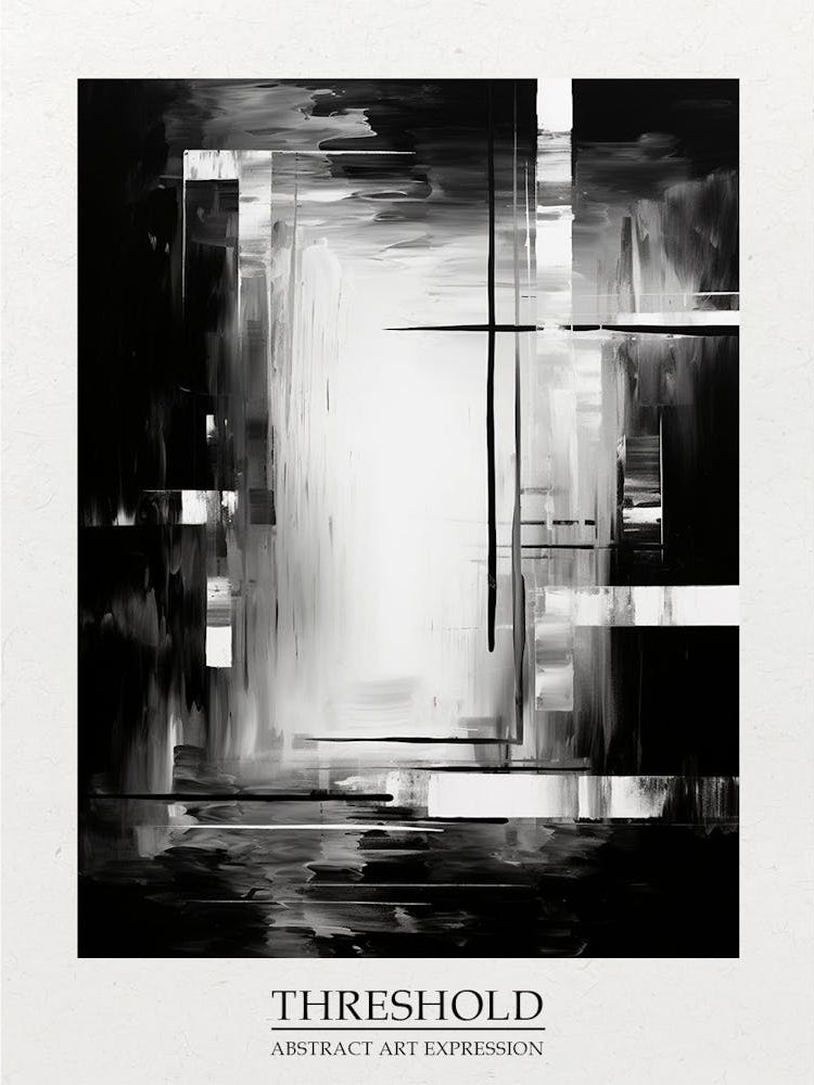 Threshold Abstract Black And White 1 Poster