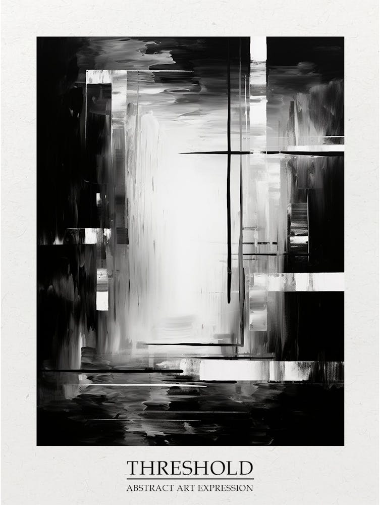 Threshold Abstract Black And White 1 Poster