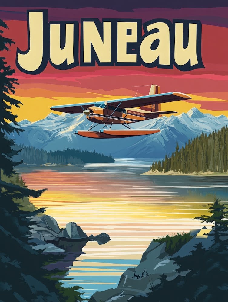Aihrgdesign A 1970s Inspired Travel Poster For Juneau Depicti 4889ccef 9265 415e 9009 9c0607ea0bfb 1