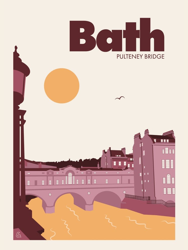 Bath City Print (Aubergine)