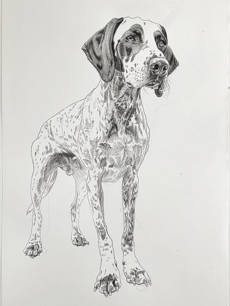 Bluetick Hound Dog Line Sketch 2