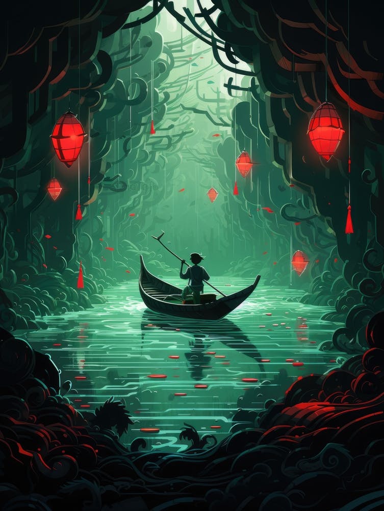 Boat In A Cave