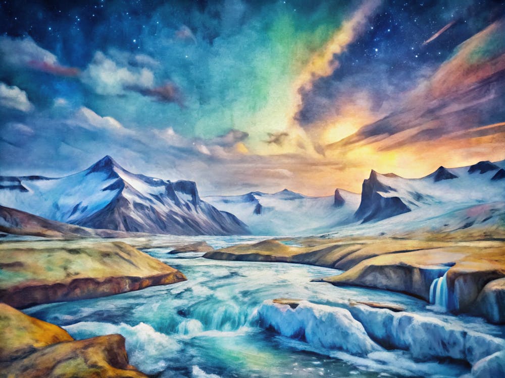 Van Gogh Vatnaj Kull National Park Iceland