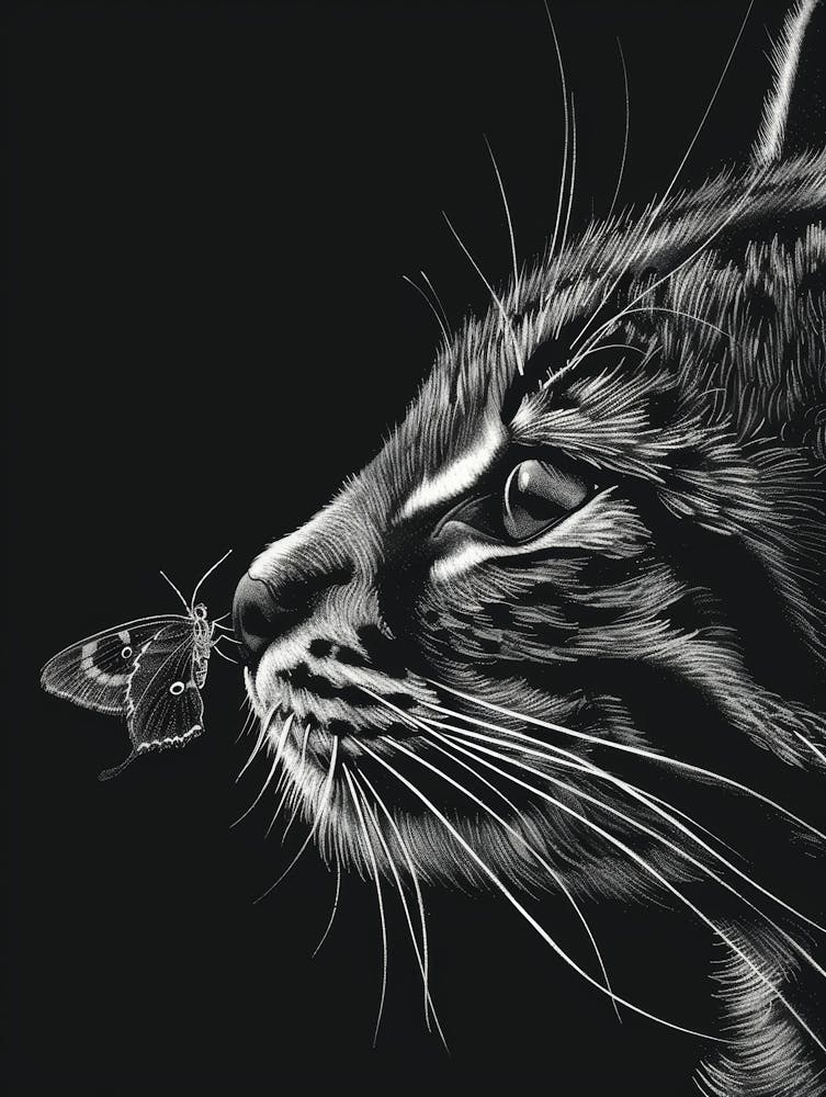 Cat With A Butterfly