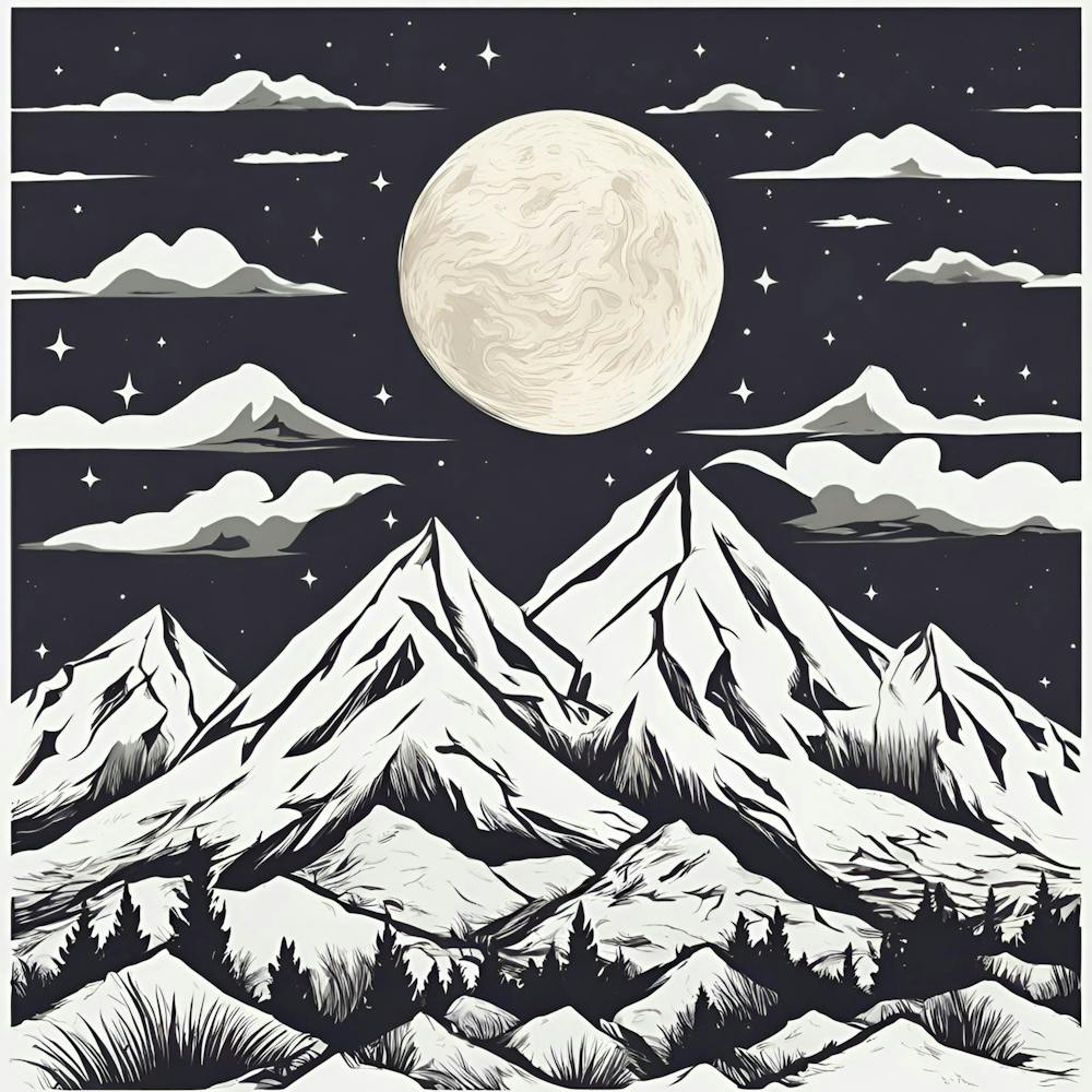 Moon Over Mountains