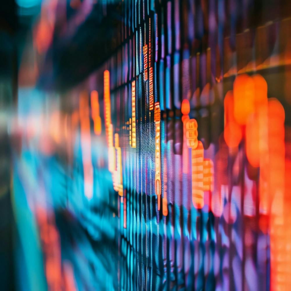 Blurred Image Of Financial Market Lights