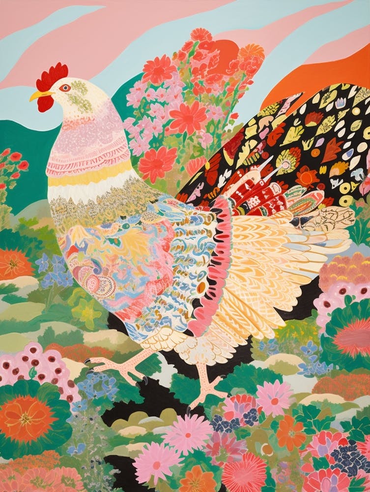 Maximalist Bird Painting Chicken 5