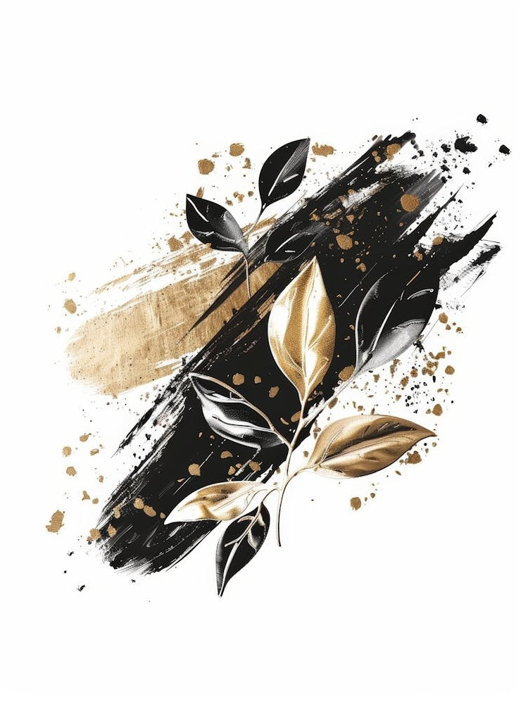Gold And Black Leaves 4