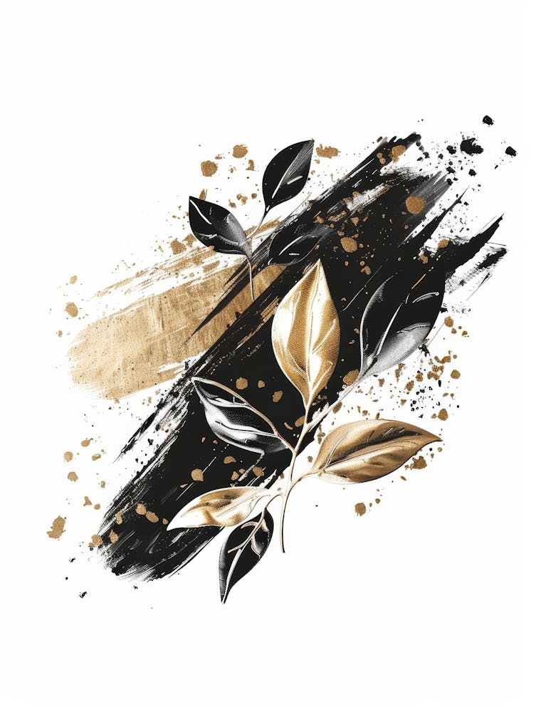 Gold And Black Leaves 4
