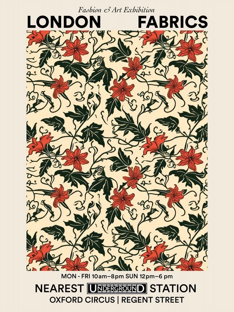 Poster Orchid Orbit London Fabrics Floral Pattern 2